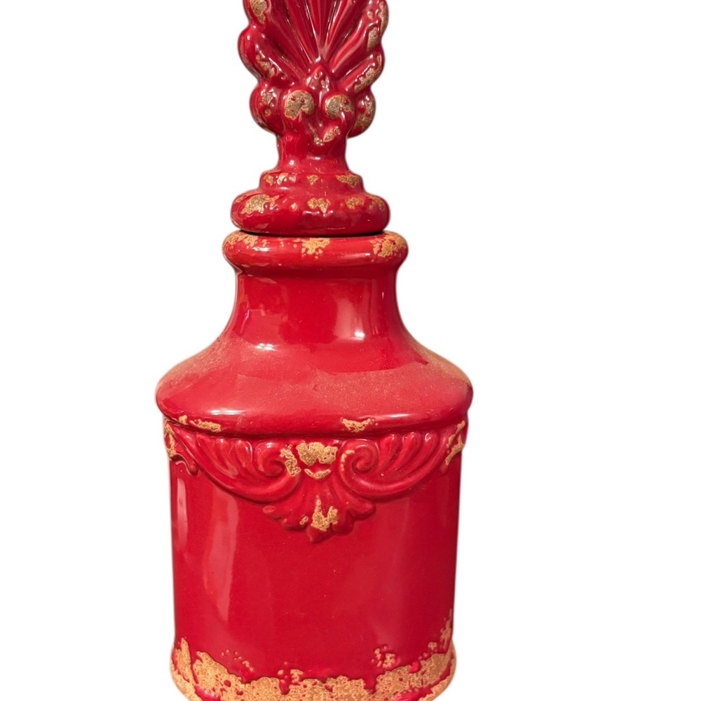Elegant Red Decorative Jar